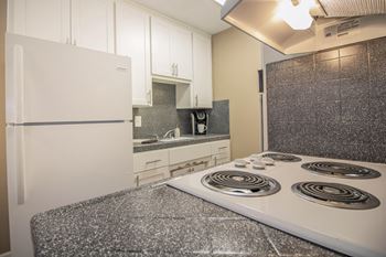 Kitchen cabinets at Woodland Village Apartments , California